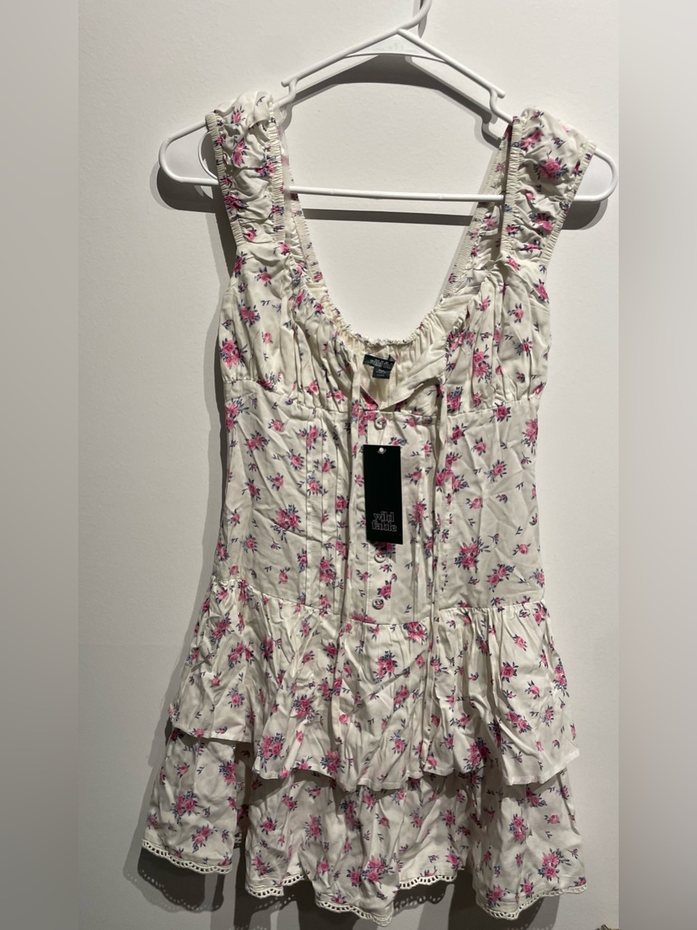 Wild Fable Women's Cap Sleeve Mini a-Line Dress White Floral XXS NWT